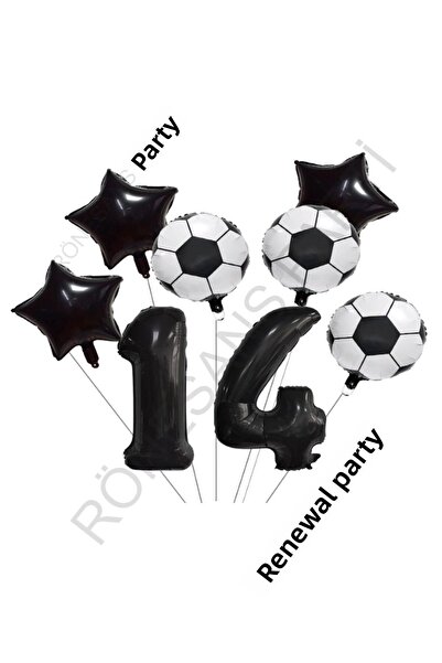 Generic Brand Star Number Football Ball Patterned Foil Balloon Set Age 14
