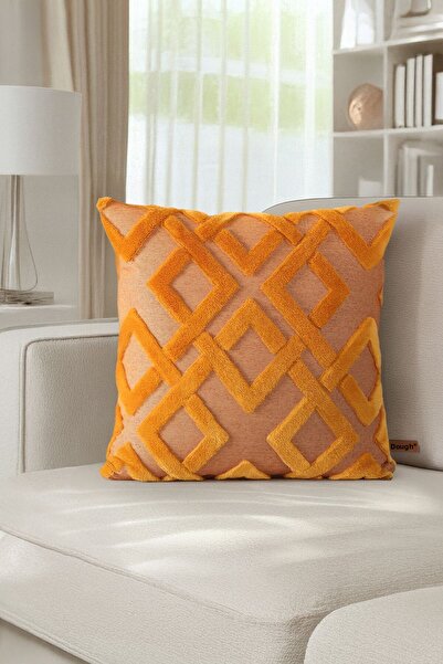 HAMUR Декоративна калъфка за възглавница с бохемски специален дизайн и пунш, цвят Мила горчица