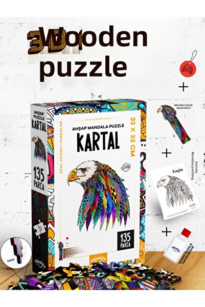 Oyunzu Eagle Wooden Mandala Puzzle 135 Pieces