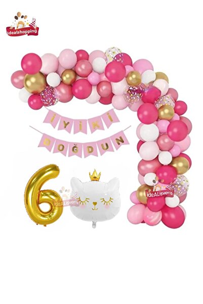 Bkmc Set de petrecere pentru ziua de naștere, alb, cu banner, balon din folie...