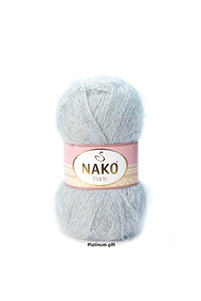 NAKO ( 5 Pieces ) Paris 10914 Light Gray Hand Knitted Threads Vest Cardigan Beret Floss Scarf Sweater Thread