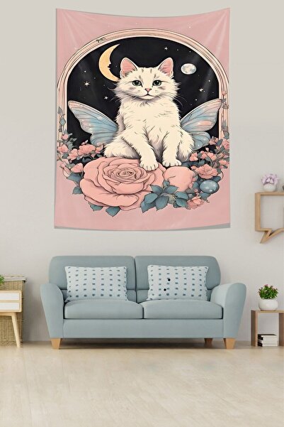 linazaitun Pink Bohemian Spring Landscape Pattern Floral Stain Resistant Fabr...