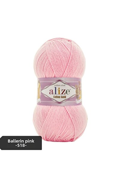 Alize Βαμβακερό χρυσό Amigurumi πλεξίματα νήματα 100gr Πλεκτό χειρός νήματα Punch νήματα Ballerina Pink-518-