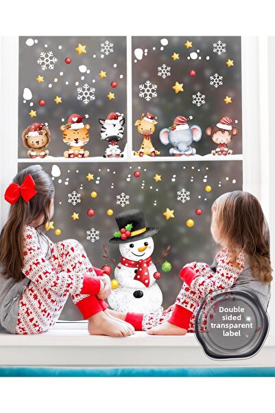 AlyMarkt New Year's Baby and Kids Room Sticker - Man, Cute Animals and Winter...