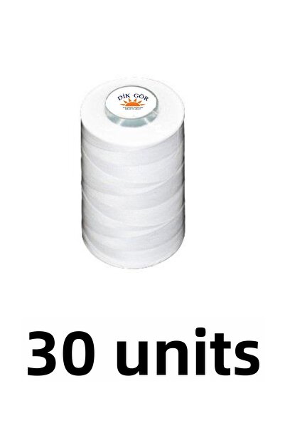 Tuana İplik Kozali Brand 30 Pieces 120 Number White Polyester Sewing Thread 5...