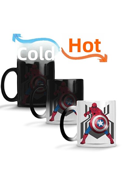 Baskı Dükkanı Spider Man Captain Underoos Magic Mug Cup Porcelain