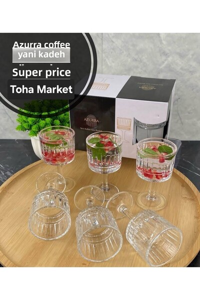 ALYA Set de 6 pahare de cafea și apă model Elysia - Pahar elegant Zamzam