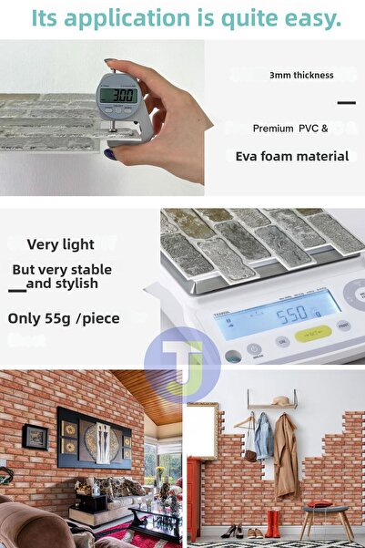 Technojet 30X30Cm 3D Wallpaper - Adhesive Finish Decoration, Kitchen 6 Pack 0.54m2