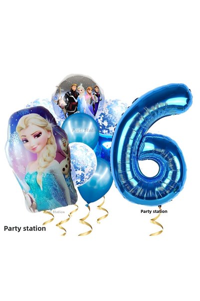 Parti Station مجموعة بالونات فروزن إلسا 6 سنوات من فروزن فروزن إلسا مفهوم حفل...