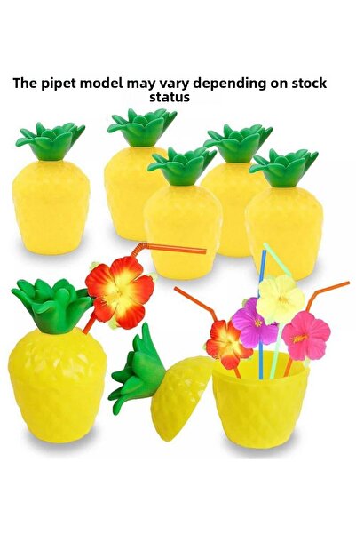ZERO LAND SPTRNS Ananas Hawaii Luau Aloha Recipient pentru băuturi cu paie 10...