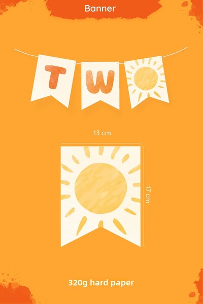 Hey Parti Sun Themed 2 Year Birthday Party Set