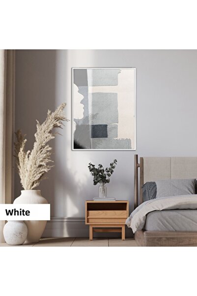 Harikabirev HARİKABİREV | ABSTRACT | ALBASTRU MOALE NEGRI CU MODELE | TABLA DE STICLA TEMPLATA CU CADRU, SIMPLE, VERTICALA