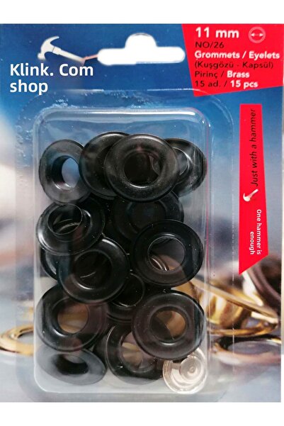 Klinkshop No 26 Eyelet Hammer Application Apparatus and 15 Pieces 11 Mm Black...