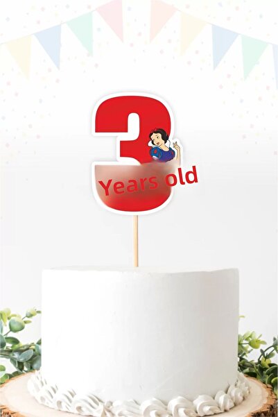 neşeli günlerim Στολίδι τούρτας με θέμα την Παγώνια 3 ετών - Χοντρό χαρτί