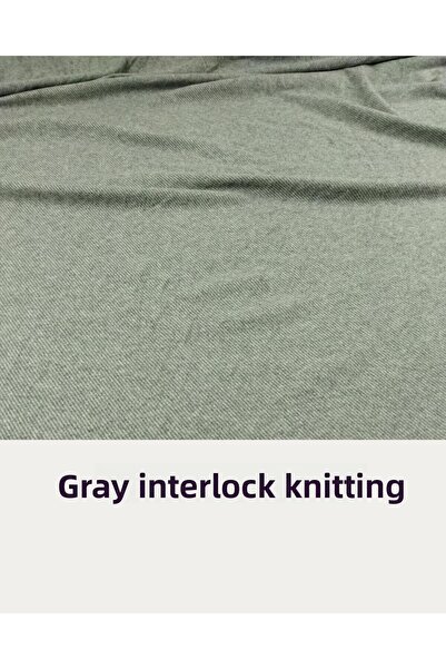 Kumaş Parça 140 cm Gri ​​Tricotat Interlock Culoare