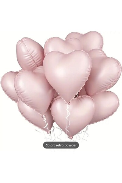 Çemrek Süs Parti بالون قلب من الفويل مقاس 18 بوصة، مجموعة من 7 قطع متوافقة مع...