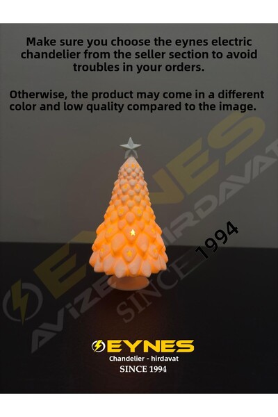 Eynes Aydınlatma Winter Decoration Tree Led Candle Holder Star Patterned Led ...