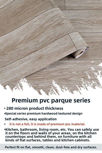 Technojet Premium Textured Hardwood Pattern Floor - Kitchen, Wall and Cabinet Finish, 60Cmx500Cm