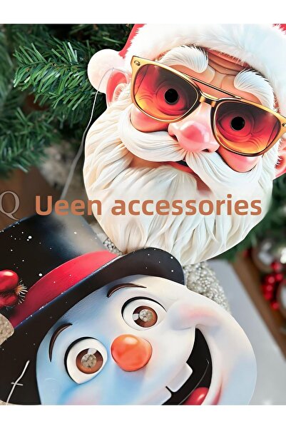 QUEEN AKSESUAR Imported 3 Three-Dimensional Christmas Santa Claus Snowman 2Pcs Party Leisure Funny Face Mask Set