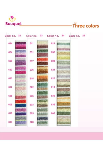 Kaplan El Sanatları Νήματα Κεντήματος Χεριών Buket Nergis - Τριπλά Χρώματα-633