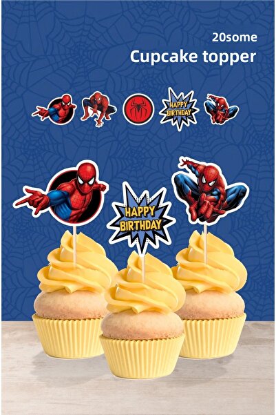 neşeli günlerim Στολίδι για κέικ γενεθλίων με θέμα τον Αράχνη του Σπάιντμαν μ...