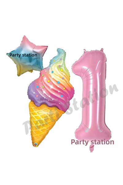 Parti Station مجموعة آيس كريم باتيه آيس كريم ومجموعة بالونات لعيد الميلاد بعم...