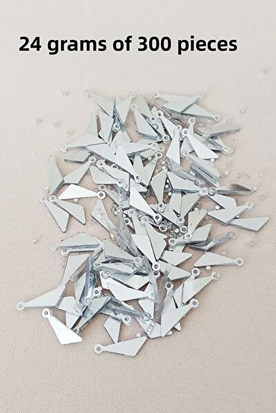 CT STONES Oya Evening Dress Bracelet Necklace Plexi Metallic Plastic Sequins Silver Color 24 Gram 300 Pieces - Bnc593