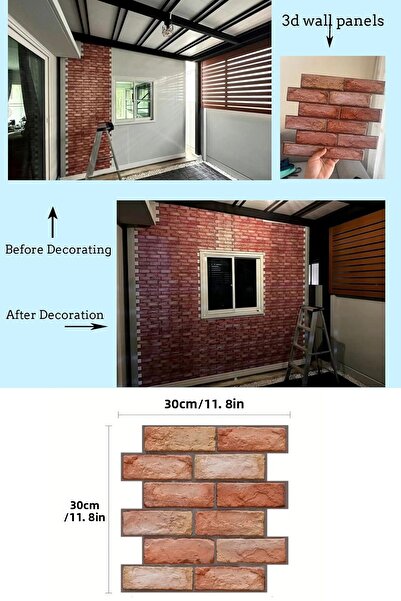 Technojet 30X30Cm 3D Wallpaper - Adhesive Finish Decoration, Kitchen 6 Pack 0.54m2