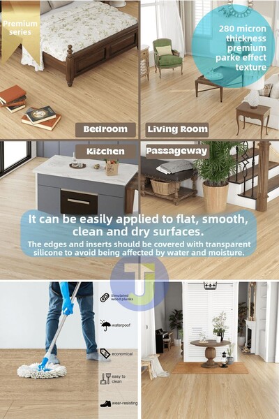 Technojet Premium Textured Hardwood Pattern Floor - Kitchen, Wall and Cabinet Finish, 60Cmx500Cm