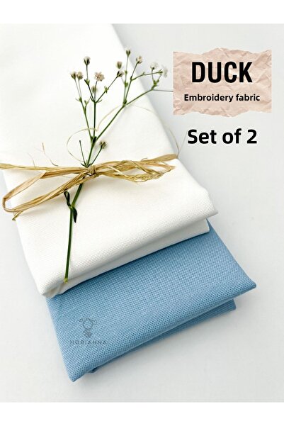 Hobianna Set de 2 țesături pentru cusut cu broderie de rață