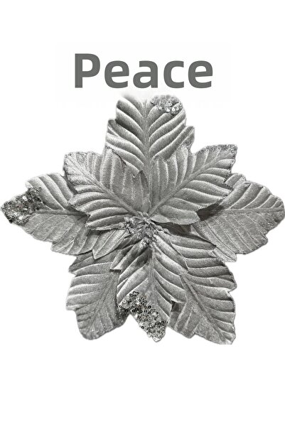 Huzur Party Store Λουλούδι Αργαλιάς σε Ασημί Χρώμα με Πλάτος 25 εκ. - Πρωτοχρονιάτικο και Πρωτοχρονιάτικο Διακόσμηση, Βελούδινα Φύλλα