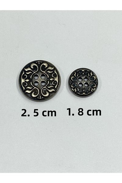 karantuhafiye Italian Patterned Metalized Button / Antique Set / M011