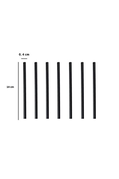 Yusuf Dirik YD Party Supplies شفاطة كوكتيل سوداء رفيعة 300 قطعة 14 سم 4 مم