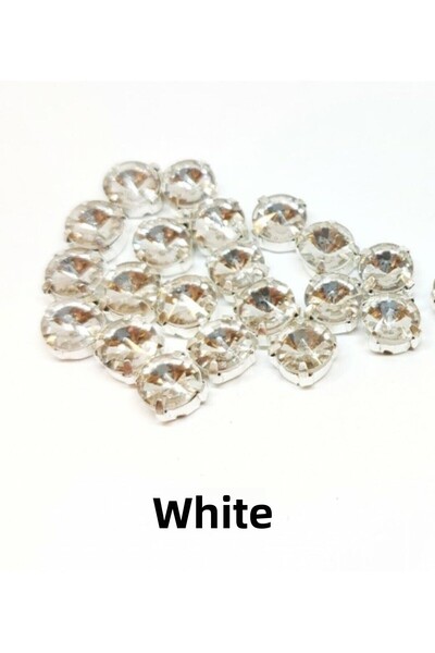 yiğit aksesuar 8 Mm Carcasă Sticlă Strut Piatră Albă 20 Bucăți