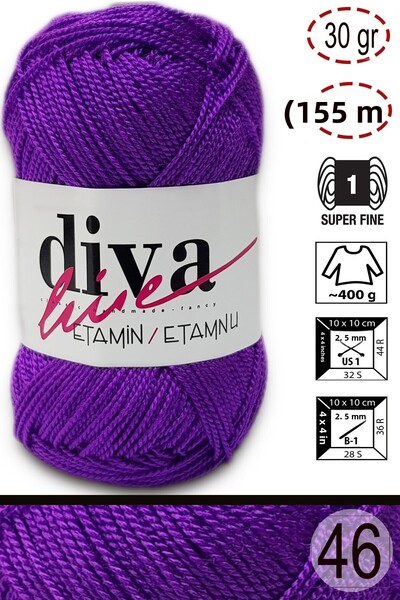 Diva İplik Diva Etamin Business Orlon 46 Violet