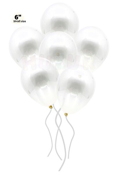 Huzur Party Store بالون صغير الحجم شفاف 50 قطعة بالون 6 بوصة 15 سم مع قصاصات ...