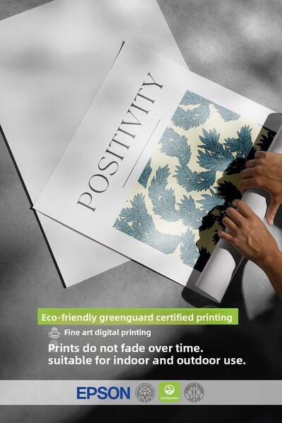 Postifull Frameless Wall Poster, Leaves, Text, Flat Illustration, Beige, Blue Color Poster, Summer Selection of 2025