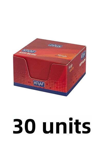 KRAF 30 Pieces of White Cube Note Paper 8X8 cm 115g