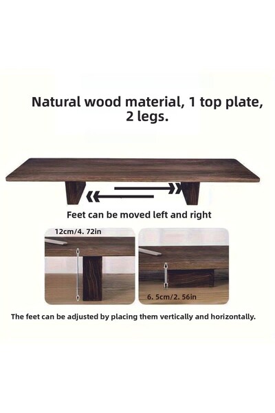 Tiydem Solid Natural Wood Monitor Riser Monitor Stand Monitor Stand (80 X25 cm)