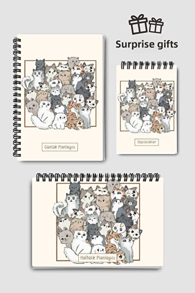 Eldesen Tasarım مجموعة التخطيط المكونة من 3 قطع - مخطط يومي وأسبوعي، قائمة ال...