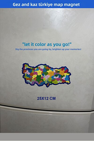 Tutunabilir Kağıt Gez Kazı Türkiye Map Magnet 24X12 cm
