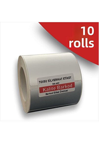 Kalite Barkod Αυτοκόλλητο 70x50 Silvermat |   10 Ρολά ετικετών Σιδεροπόστατου