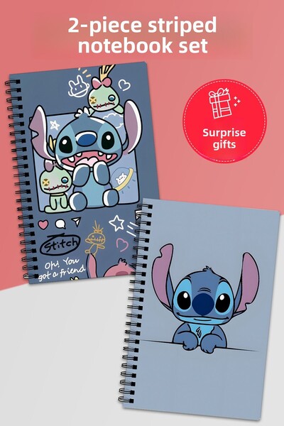 Anime Marketi مجموعة من 2 دفاتر ملاحظات مخططة - مقاس A5 50 ورقة و100 صفحة مجموعة من 2 دفاتر ملاحظات