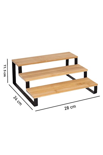 naturelove Bamboo Spice Rack Stand with Metal Legs Countertop Organizer Stand