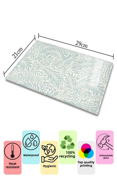 Postifull Vintage Glass Cutting Board, Thick And Unbreakable Glass, Chopping Board, Kitchen Presentation Board - 21*30cm