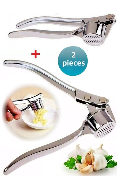 Tilbe Home هراسة الثوم الفولاذية، جهاز هراسة الثوم مع وعاء عملي من الفولاذ المقاوم للصدأ