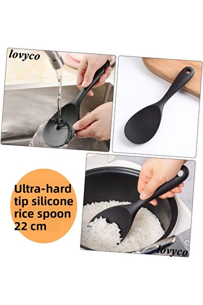 LOVYCO 22 cm ultra-hard tip silicone rice spoon high temperature resistant Fireproof Nonstick