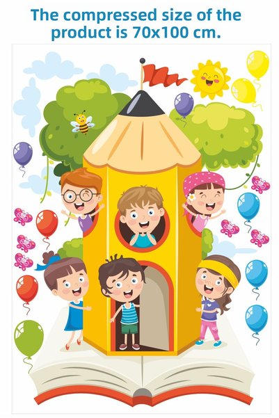 efekt reklam Book and Pen Reading House Kindergarten-Nursery Children's Room Wall Adhesive Sticker Set