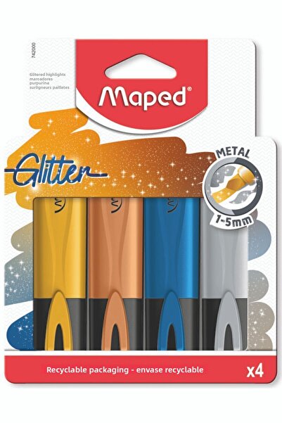 Maped قلم هايلايتر لامع برأس معدني مقطوع 1-5 ملم 4 ألوان3154147420003