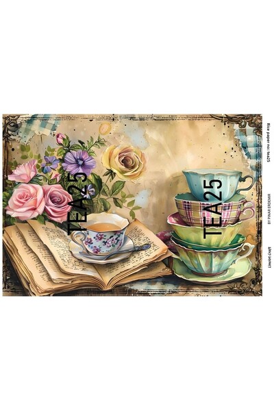 LİNEART Brass Decopage Paper Lineart - La-Tea25